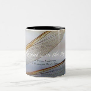Dragonfly Vingar Macro med Shakespeare Quote Mugg