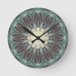 Dragonfly Vingar Mandala Rund Klocka
