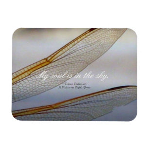 Dragonfly Vinge Macro med Shakespeare Quote Magnet