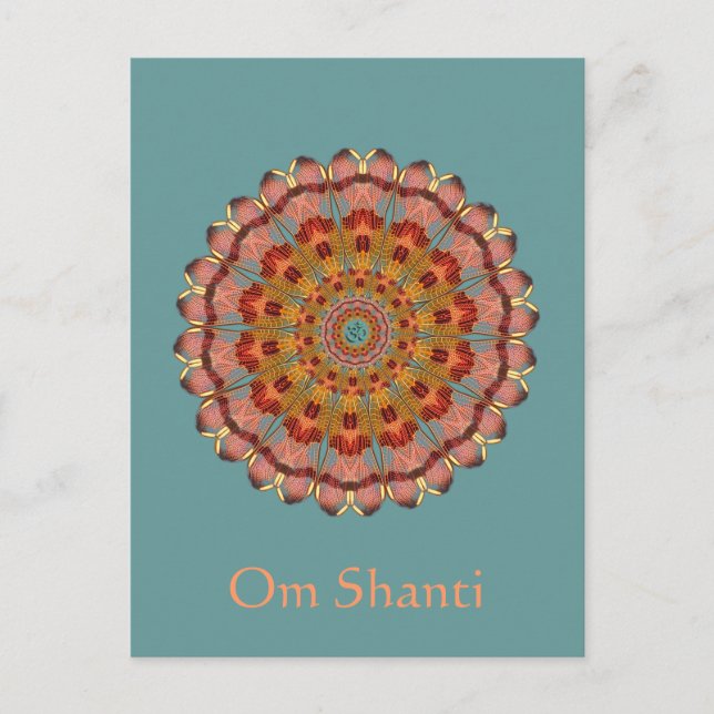 Dragonfly Vinge om Shanti Mandala vykort (Framsida)