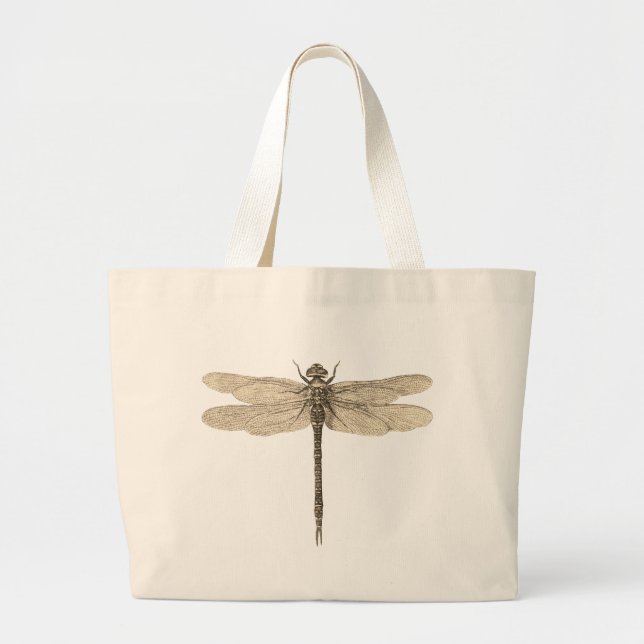 Dragonfly Vintage Antique Classic Nature Jumbo Tygkasse (Framsidan)