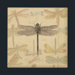 Dragonfly Vintage Antique Classic Teckning Magnet<br><div class="desc">Vintage Dragonfly Antique-bild av en dragonfly - Denna söta lilla dragonfly är en antik bild av en vacker drakfluga,  som är skriven i svart och vitt,  med en bakgrund av mjuka,  färgstarka drakar mot antika pappra.</div>