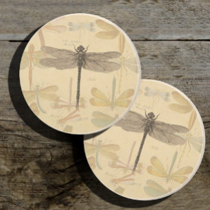 Dragonfly Vintage Antique Classic Teckning Underlägg