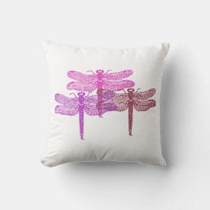 Dragonfly Violets Pillow Kudde