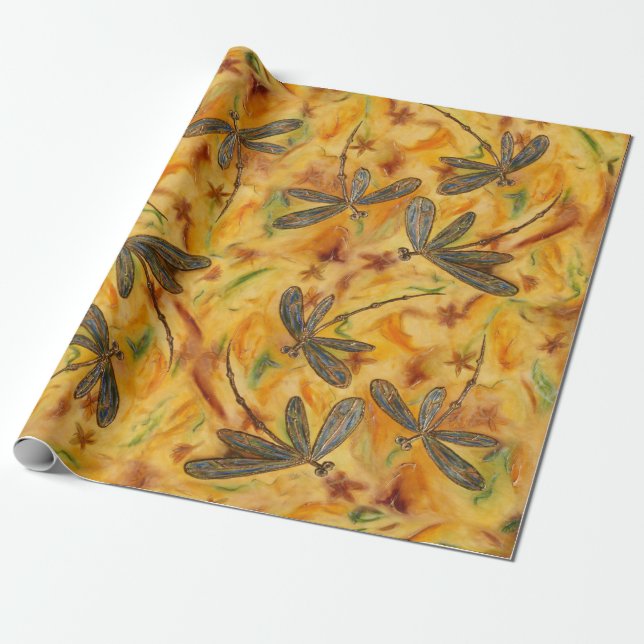 Dragonfly Warm Breeze Wrapping Papper Presentpapper (Utrullad)