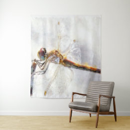 Dragonfly Watercolor Pastel White Background