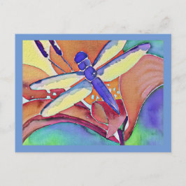 Dragonfly Watercolor Postcard Vykort