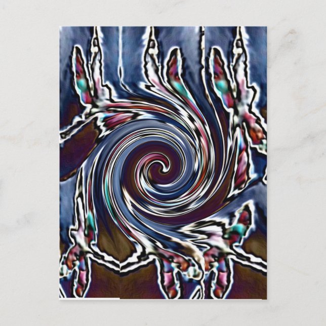 Dragonfly Wave Abstrakt Natur Vykort (Framsida)