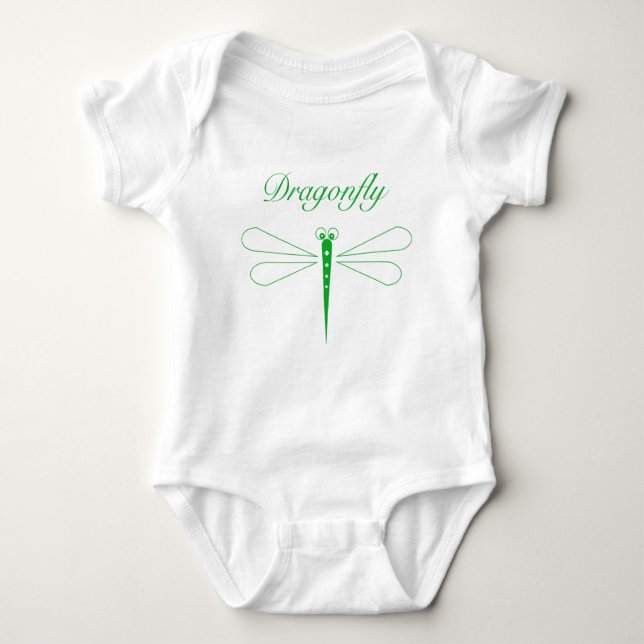 Dragonfly - White Baby Jersey Bodydräkt Tee (Framsida)