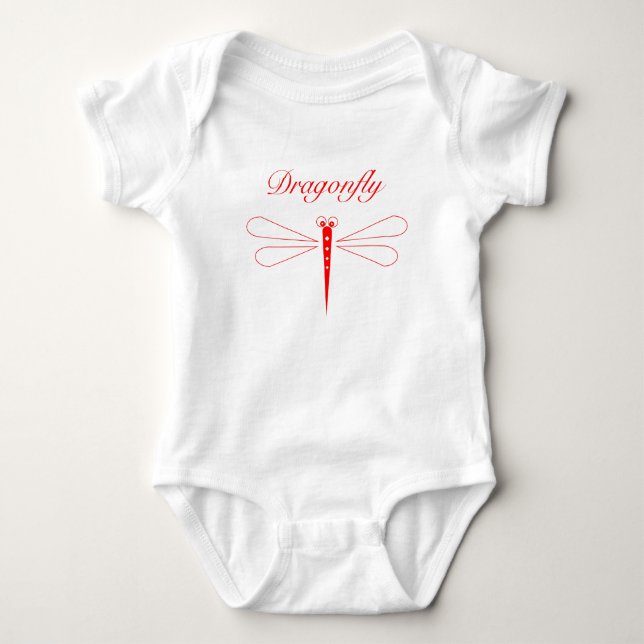 Dragonfly - White Baby Jersey Bodydräkt Tee Shirt (Framsida)