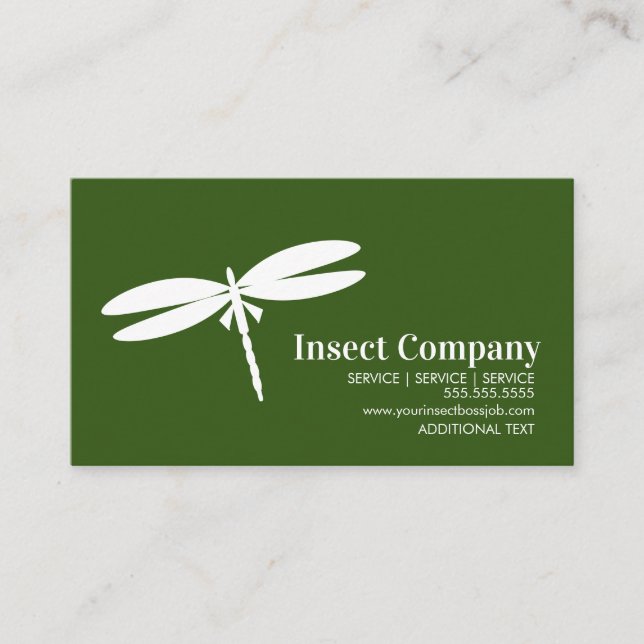 Dragonfly White Pest Control Company Logotyp Visitkort (Framsida)