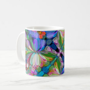 Dragonfly WildblommGarden Abstrakt Blommigt Kaffemugg
