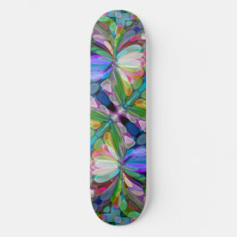 Dragonfly WildblommGarden Abstrakt Blommigt Mini Skateboard Bräda 18,5 Cm