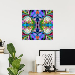 Dragonfly WildblommGarden Abstrakt Blommigt Poster