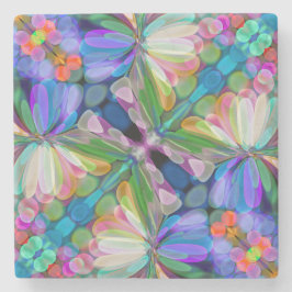 Dragonfly WildblommGarden Abstrakt Blommigt Stenunderlägg