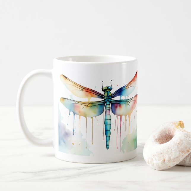 Dragonfly Wildlife & Nature Vatten Färg Set Kaffemugg (Med munk)