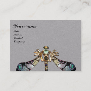 DRAGONFLY WOMAN FANTASY JEWEL Grått White Visitkort