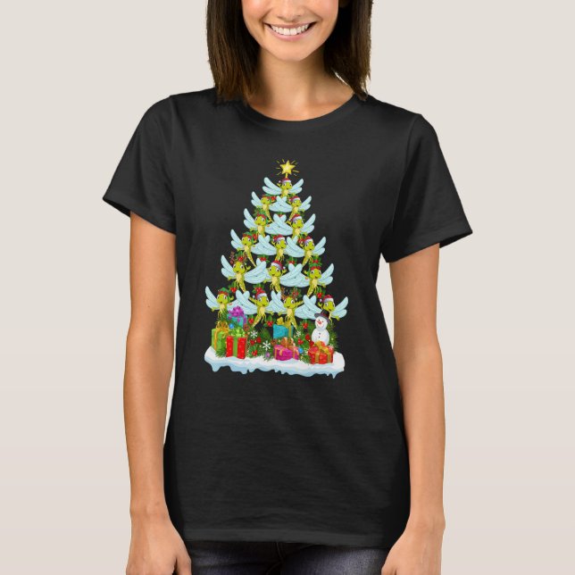 Dragonfly   Xmas Holiday   Dragonfly Christmas Tre T Shirt (Framsida)