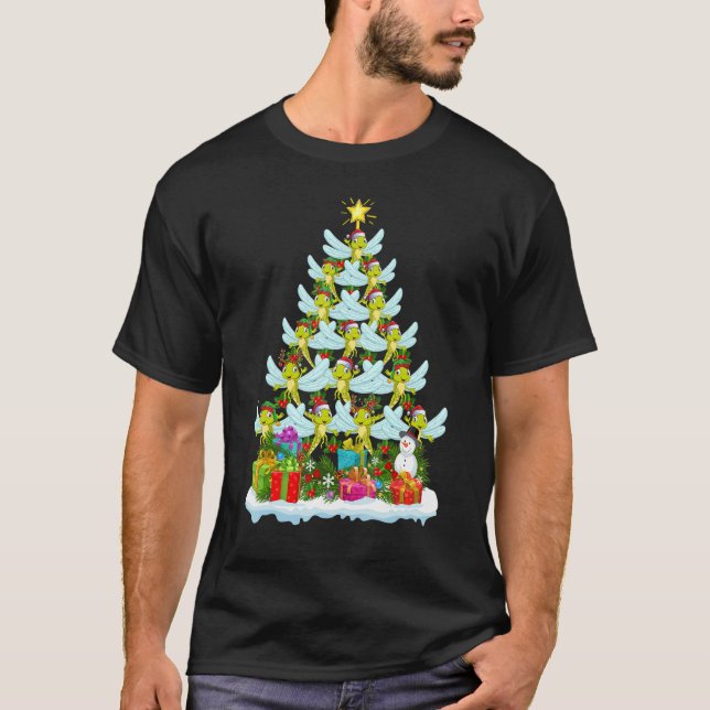 Dragonfly   Xmas Holiday   Dragonfly Christmas Tre T Shirt (Framsida)