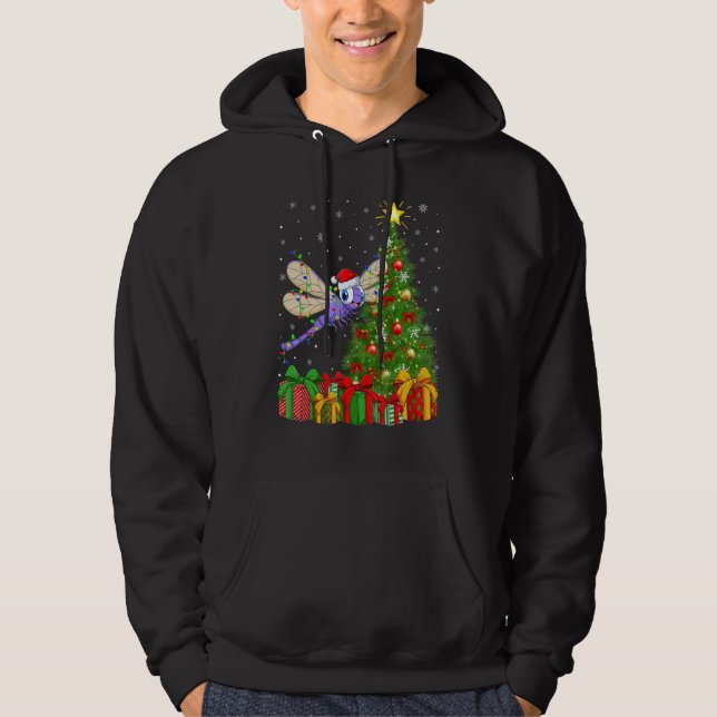 Dragonfly   Xmas Holiday Santa Dragonfly Christmas Hoodie (Framsida)