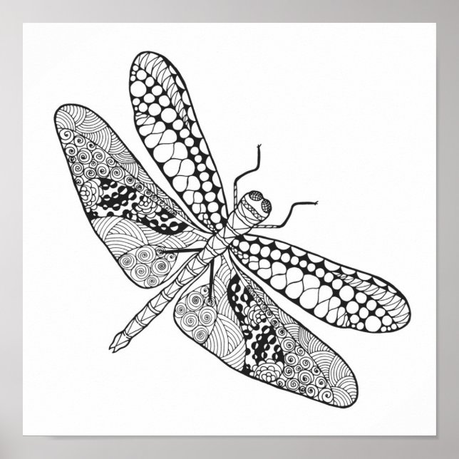 Dragonfly Zendoodle 2 Poster (Framsidan)