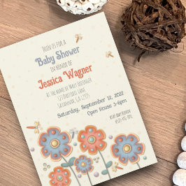 DragonflyInspiritivity Baby Shower för Cute Blommi Inbjudningar