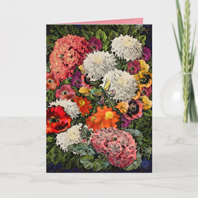 Dragonfly's Garden (födelsedagskort) Kort (Framsida)