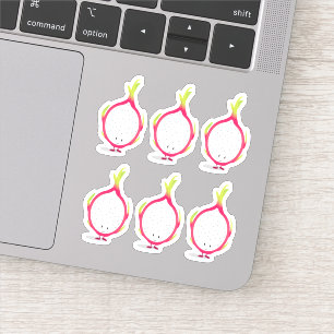 Dragonfruit mat som ler tecknade figurer klistermärken