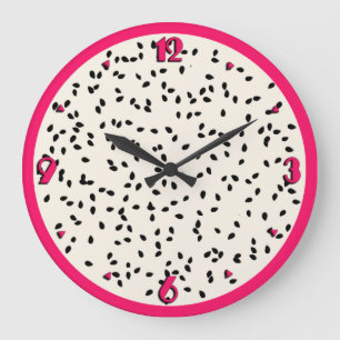 Dragonfrukt/Dragon Fruit Stylized Fruit Slice Stor Klocka
