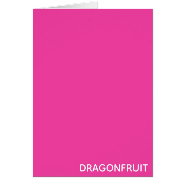 Dragonfrukt rosa färg namn hälsningskort (Framsidan)