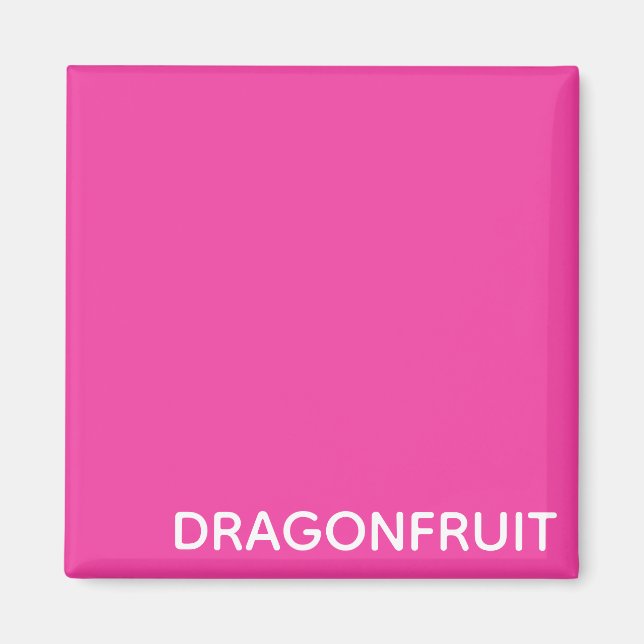 Dragonfrukt rosa färg namn magnet (Framsidan)