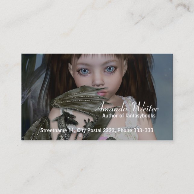 DragonGirl visitkort (Framsida)