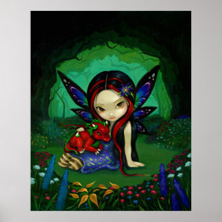 Dragoning Garden 1 fantasi drake Art Skriv ut Poster