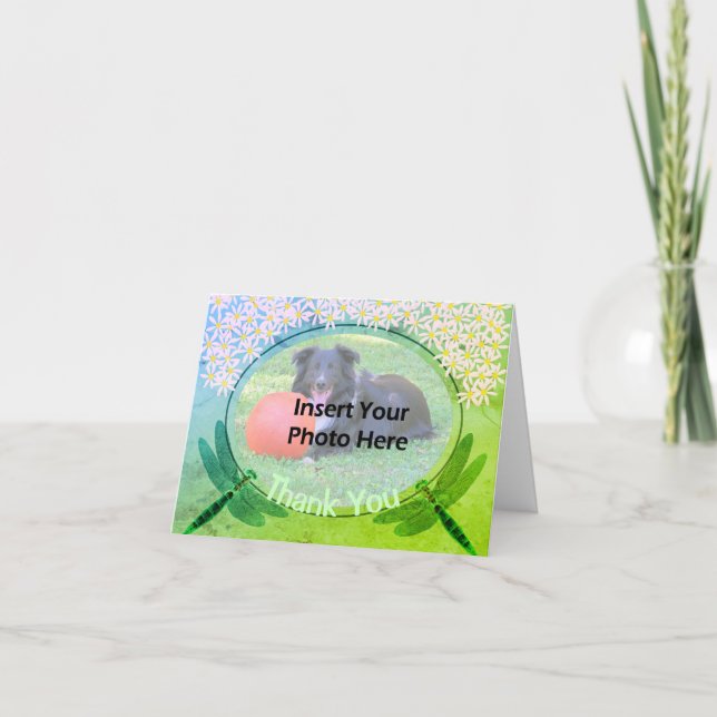 Dragonlies Daisys Tack Photo Card Kort (Framsida)