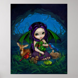 Dragonling Garden 3 fantasyfferidrake Skriv ut Poster