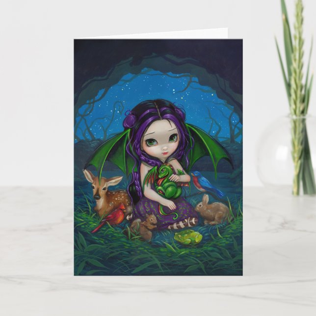 "Dragonling Garden III"-hälsningskort Kort (Framsida)