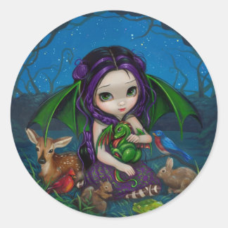 "Dragonling Garden III"-märke Runt Klistermärke
