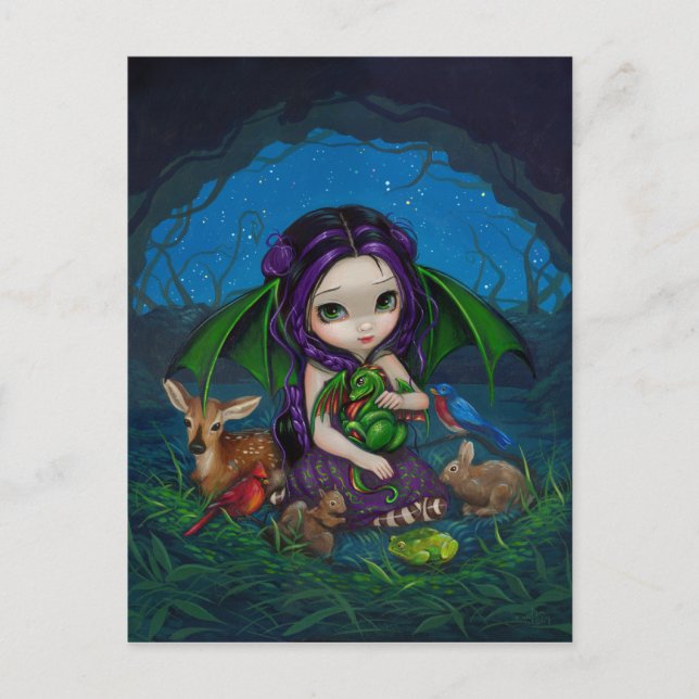 "Dragonling Garden III" vykort (Framsida)