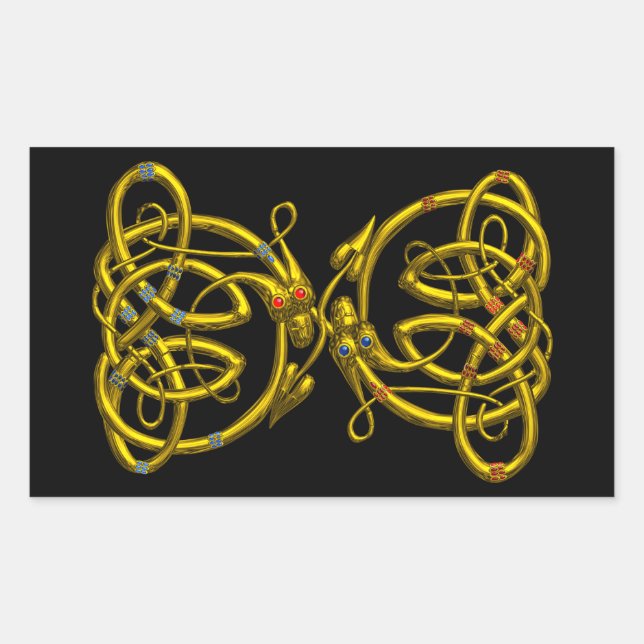 DRAGONLOVE,svart Rektangulärt Klistermärke (Framsida)