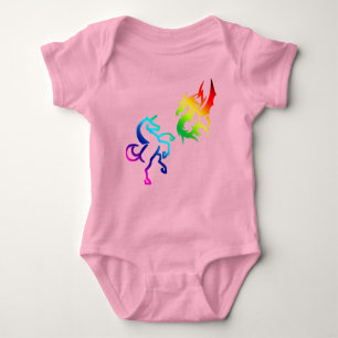 Dragons and Rainbow Unicorns Baby Bodykostym T Shirt