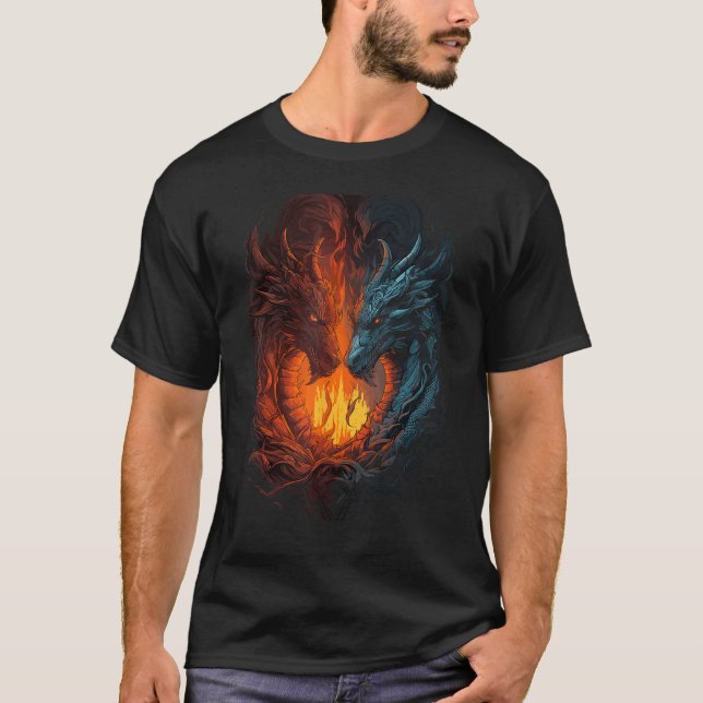 Dragons Ansikte varandra T Shirt (Framsida)