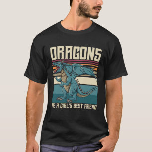 Dragons är Coola Friend Best Dragon Girl T Shirt