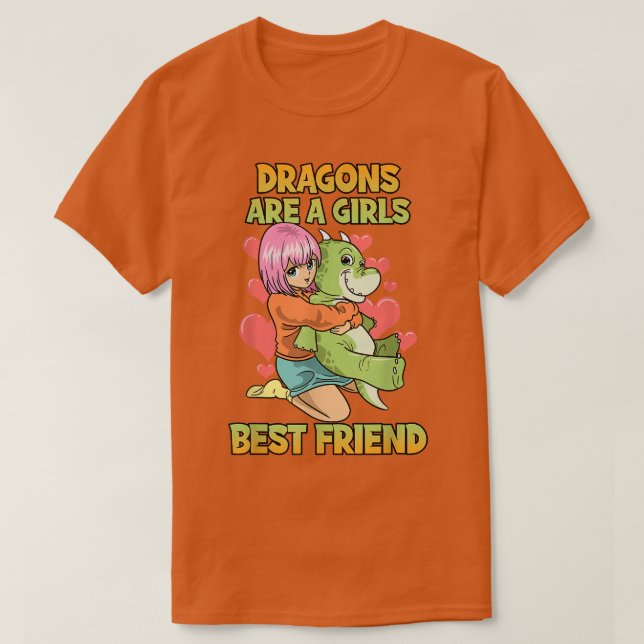 Dragons är en flickas bästa vändelanimering t shirt (Design framsida)
