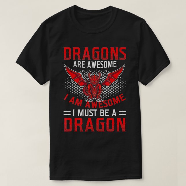 Dragons är Fantastisk draken Älskare T Shirt (Design framsida)