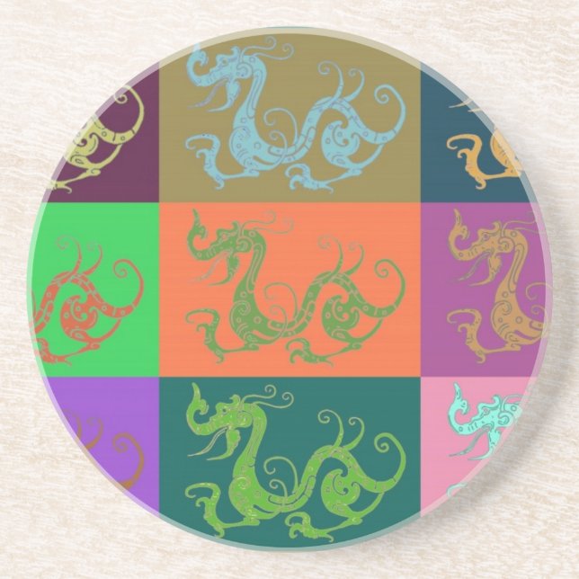 Dragons Beverage Coaster Underlägg Sandsten (Framsidan)