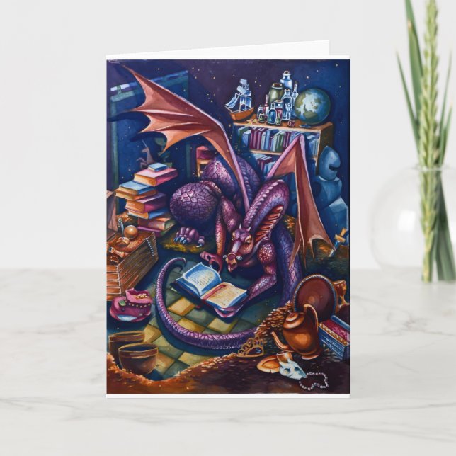 Dragons Bibliotek, hälsningskort Kort (Framsida)