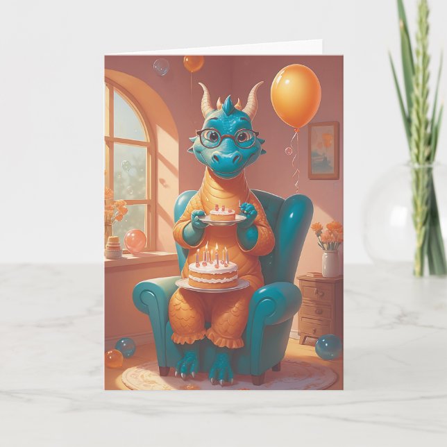 Dragon's Birthday Blaze Kort (Framsida)