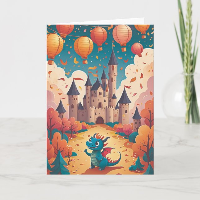 Dragon's Confetti Castle Bash Kort (Framsida)