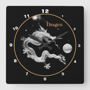 Dragons & Crystal Dragon Lore /Birth of the Dragon Fyrkantig Klocka