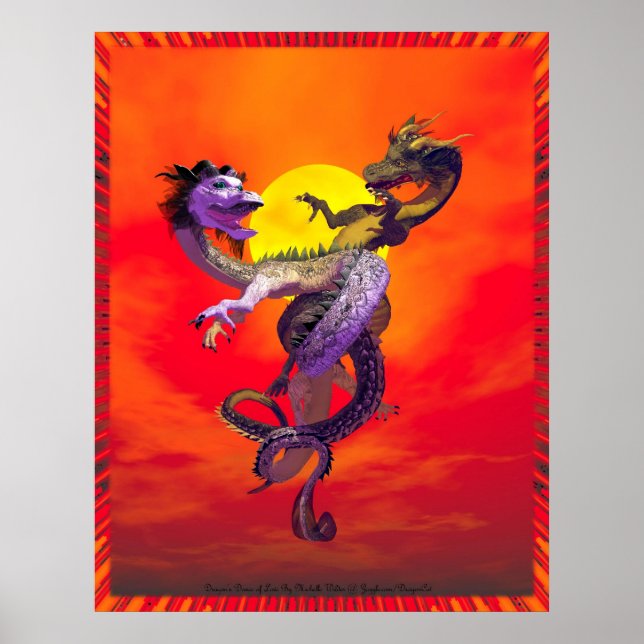Dragons Dance Of Love By Michelle Wilder Poster (Framsidan)